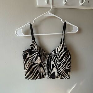 Stylish Zebra Print Windsor crop Top